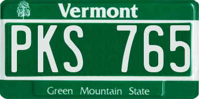 VT license plate PKS765