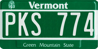 VT license plate PKS774