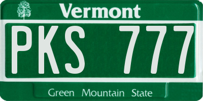 VT license plate PKS777