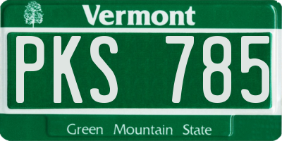 VT license plate PKS785