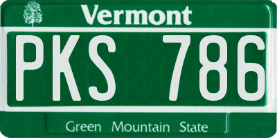VT license plate PKS786
