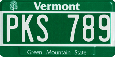 VT license plate PKS789