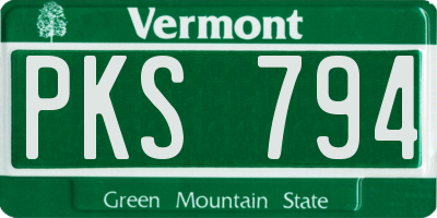 VT license plate PKS794