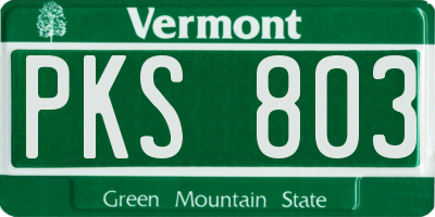 VT license plate PKS803