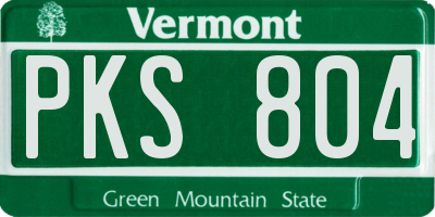 VT license plate PKS804