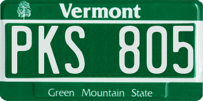 VT license plate PKS805