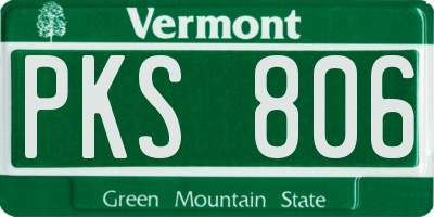 VT license plate PKS806