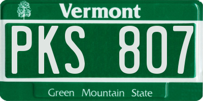 VT license plate PKS807