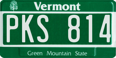 VT license plate PKS814