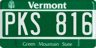 VT license plate PKS816