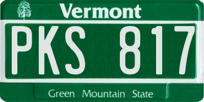 VT license plate PKS817