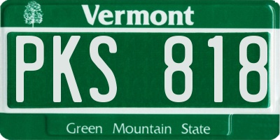 VT license plate PKS818