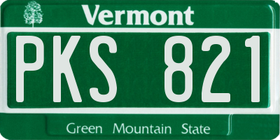 VT license plate PKS821