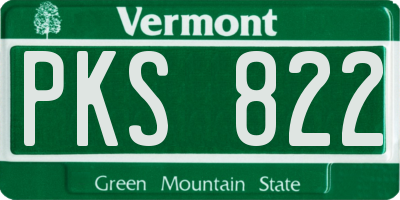 VT license plate PKS822