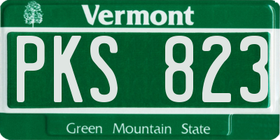 VT license plate PKS823