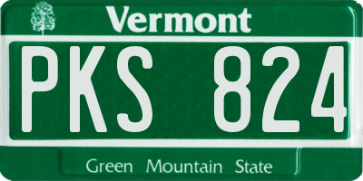 VT license plate PKS824
