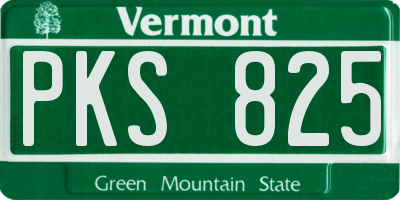 VT license plate PKS825