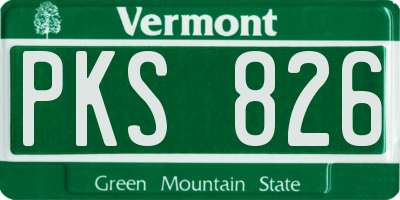VT license plate PKS826