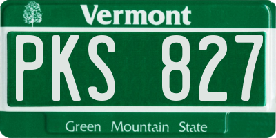 VT license plate PKS827