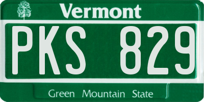 VT license plate PKS829