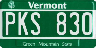 VT license plate PKS830