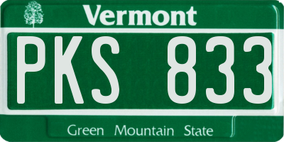 VT license plate PKS833