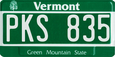 VT license plate PKS835
