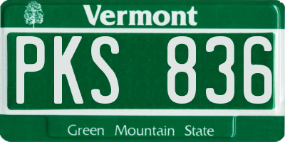 VT license plate PKS836