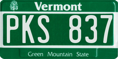 VT license plate PKS837
