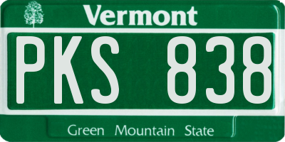 VT license plate PKS838