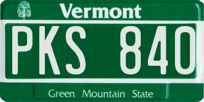 VT license plate PKS840