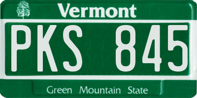 VT license plate PKS845