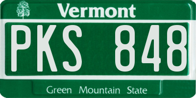 VT license plate PKS848