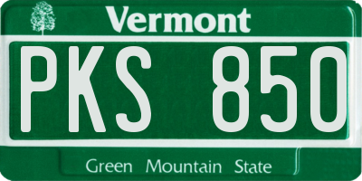 VT license plate PKS850