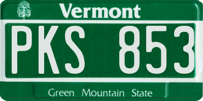 VT license plate PKS853