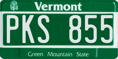 VT license plate PKS855