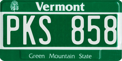 VT license plate PKS858