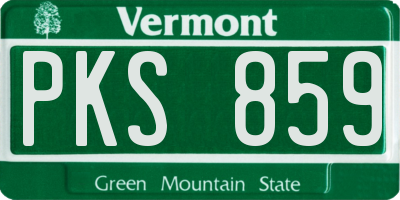 VT license plate PKS859