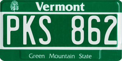 VT license plate PKS862
