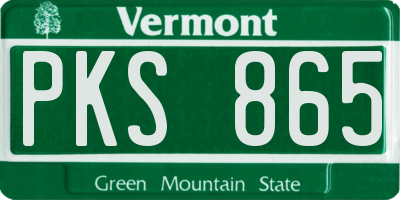 VT license plate PKS865