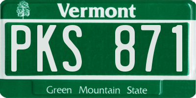 VT license plate PKS871