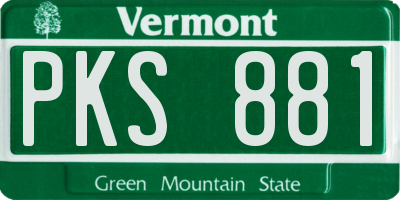 VT license plate PKS881