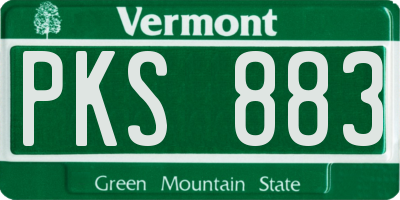 VT license plate PKS883