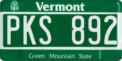 VT license plate PKS892