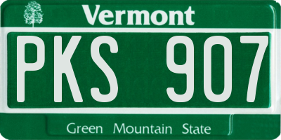 VT license plate PKS907