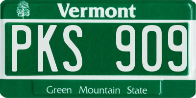 VT license plate PKS909