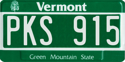 VT license plate PKS915