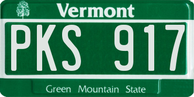 VT license plate PKS917