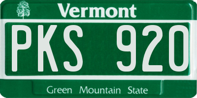 VT license plate PKS920