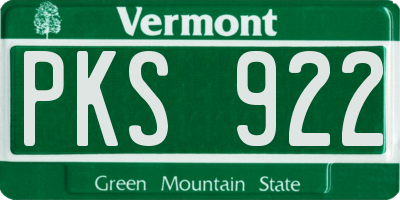 VT license plate PKS922